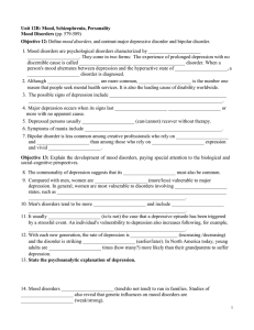 File unit 12b - mood, schizophrenia, personality