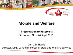 Morale and Welfare Overview