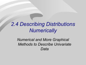 Section 2.4 Describing Distributions Numerically