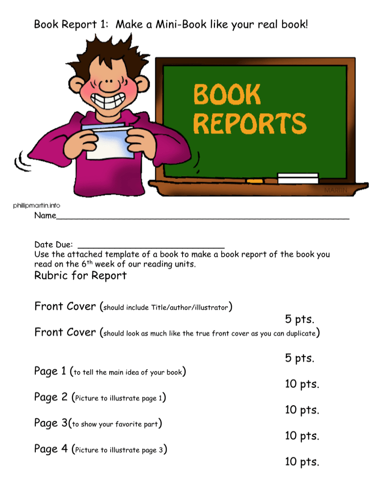 Small Booklet Book Report