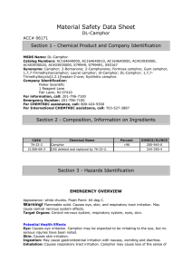 Material Safety Data Sheet DL-Camphor ACC# 06171 Section 1