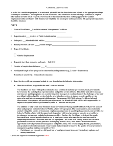 Certificate Approval Form - University of Colorado Colorado Springs