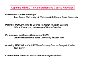 Applying MERLOT in Comprehensive Course Redesign