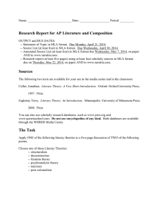 Research Report for AP Literature and Composition