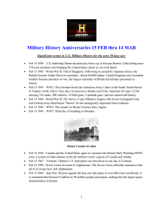 Military History Anniversaries 0215 thru 0314