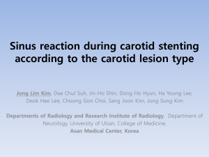 Sinus reaction during carotid stenting according to the carotid lesion