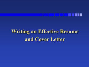 Resume Writing Workshop - University of Michigan
