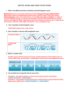 ELECTROMAGNETISM, WAVES, SOUND AND LIGHT STUDY GUIDE