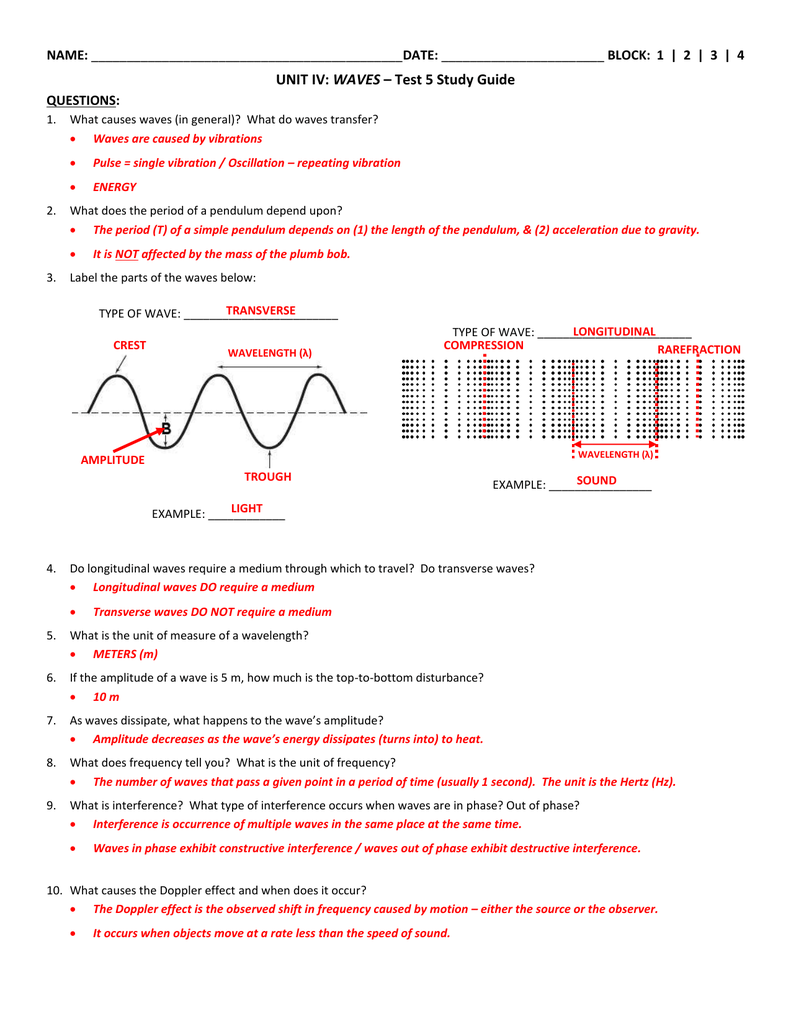 Waves Unit 2 Worksheet 5 Science 10 Learner S Material Unit 2 Some