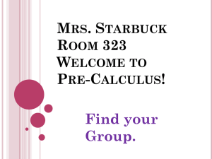 Pre-Calculus - TJStarbuckMath