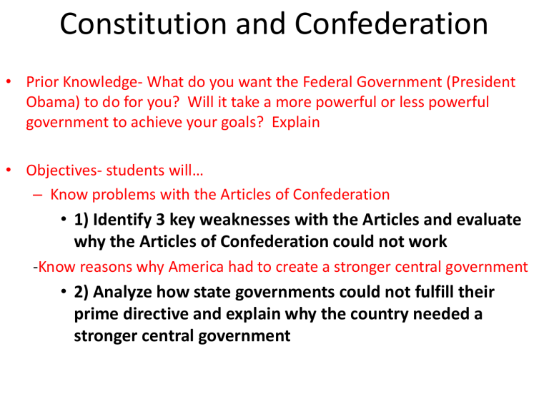 Constitution And Confederation