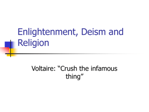Enlightenment, Deism and Religion