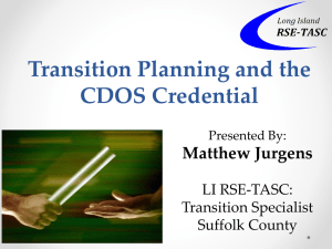 Transition Planning and the CDOS Credential