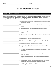Test #2-Evolution Review - TJ