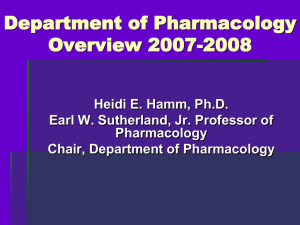 Department of Pharmacology Overview 2007