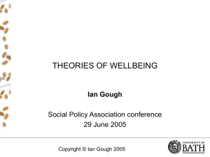 welfare and wellbeing - Wellbeing in Developing Countries