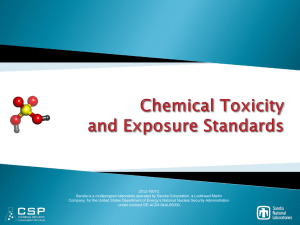 Toxicology of Chemicals and Exposure Assessment - CSP