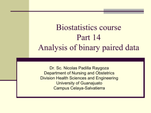 Biostatistics course Part 14 Analysis of binary paired data
