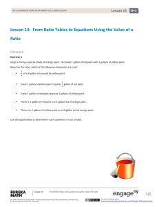 Grade 6 Mathematics Module 1, Topic B, Lesson 13