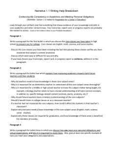 Portfolio Narrative Section 1 Breakdowns