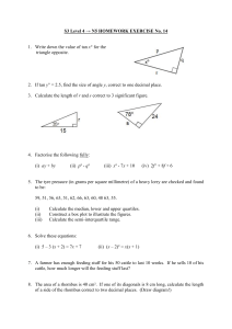 S3 Level 4 → N5 HOMEWORK EXERCISE No. 14 Write down the