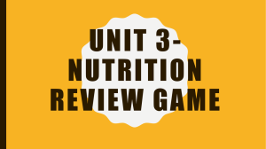 Unit 3- Nutrition Review Game