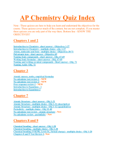 AP Chemistry Quiz Index