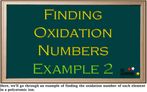 x Find the oxidation number of each element in the ion