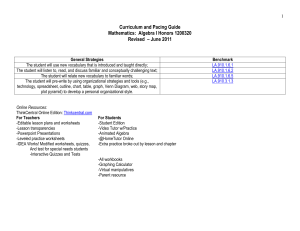 Course Overview: Quarter 1