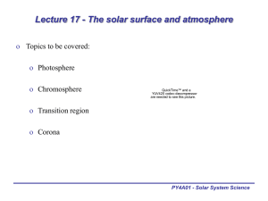 Lecture 17: Solar Atmosphere