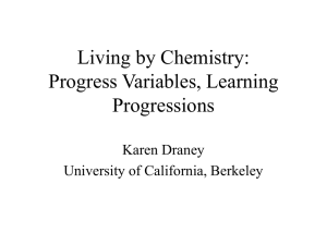 Living by Chemistry: Progress Variables, Learning