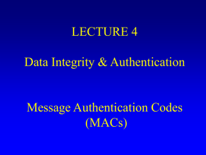 CBC MAC, hash function based authentication, HMAC