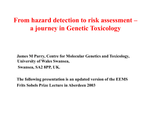 a journey in genetic toxicology. Slides from the Frits Sobels