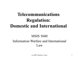 Telecommunications Regulation: Domestic and International