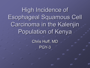 High Incidence of Esophageal Squamous Cell Carcinoma in the
