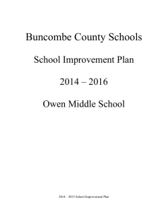 2014 – 2016 School Improvement Plan