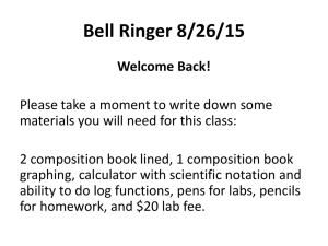 Bell Ringer 9/2/15