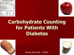 Carbohydrate Counting for pediatric patients with type 1 diabetes