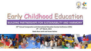 EARLY CHIDHOOD EDUCATION ON THE GLOBAL AGENDA