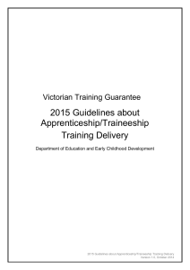 2015 Guidelines about Apprenticeship/Traineeship Training Delivery