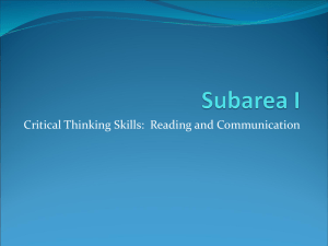 OGET-Reading and Critical Thinking