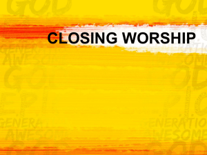 Closing Worship - IFES EARC 2014