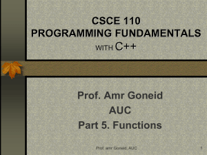 CSCI 110 STRUCTURED PROGRAMMING WITH C++