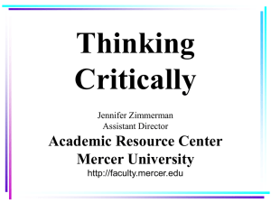 PowerPoint Presentation on Critical Thinking
