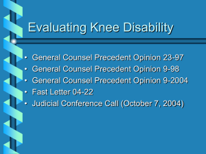 Properly Evaluating Knee Disabilities
