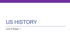 US History Unit 9 Week 1