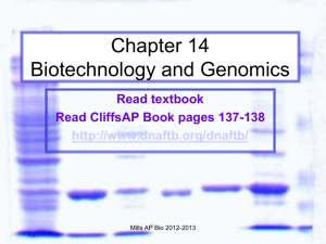 Mader 11 ch 14 Biotechnology and Genomics