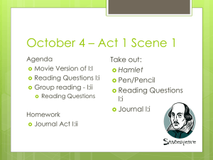 Oct 4 – Act 1 Scene 1