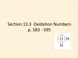 Section 13.3 Oxidation Numbers p. 583