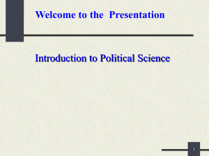 What is Political Science?